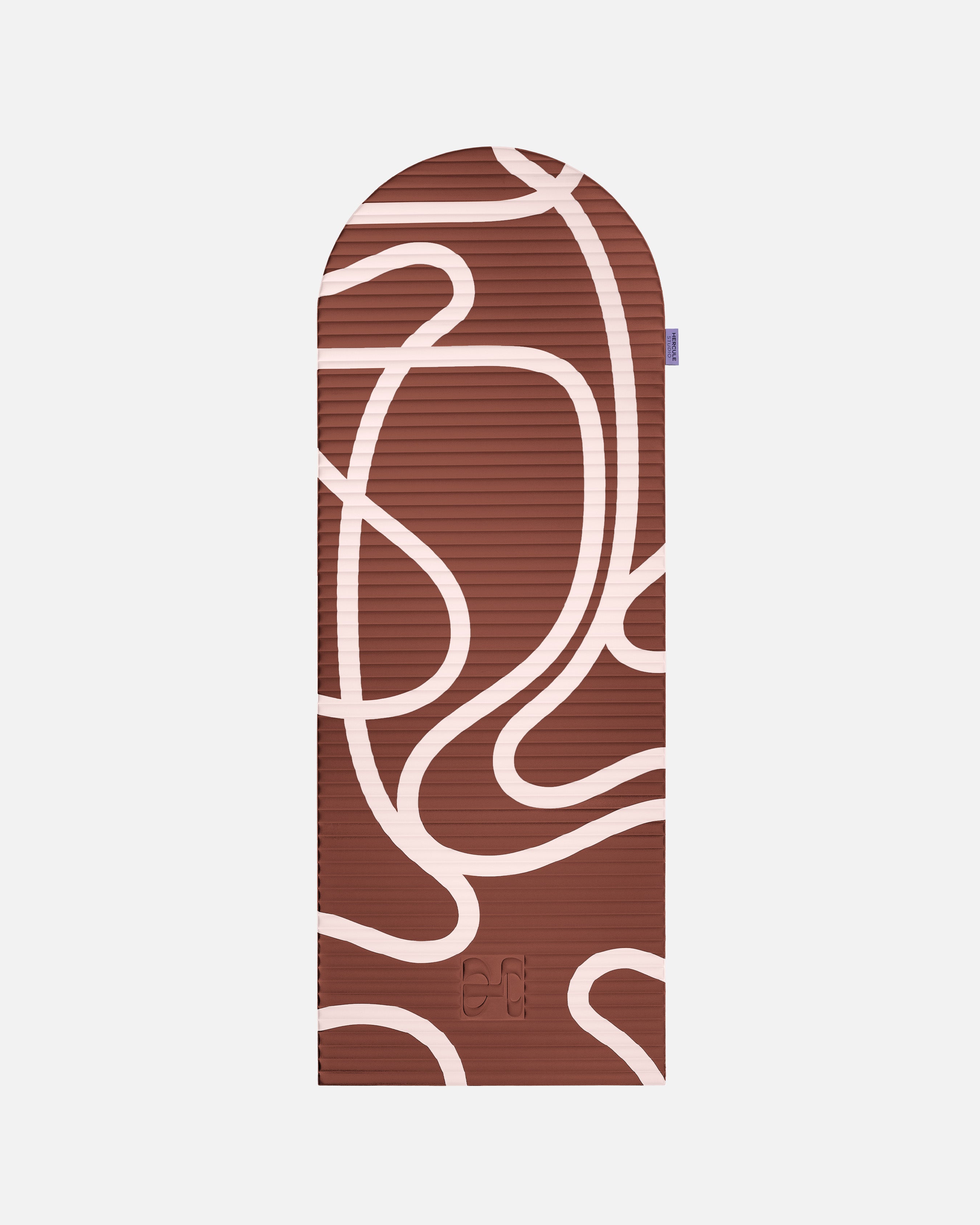 Tapis de sol pour le fitness le yoga et le pilates de la marque hercule studio modèle archy couleur imprimé bari choco packshot déplié