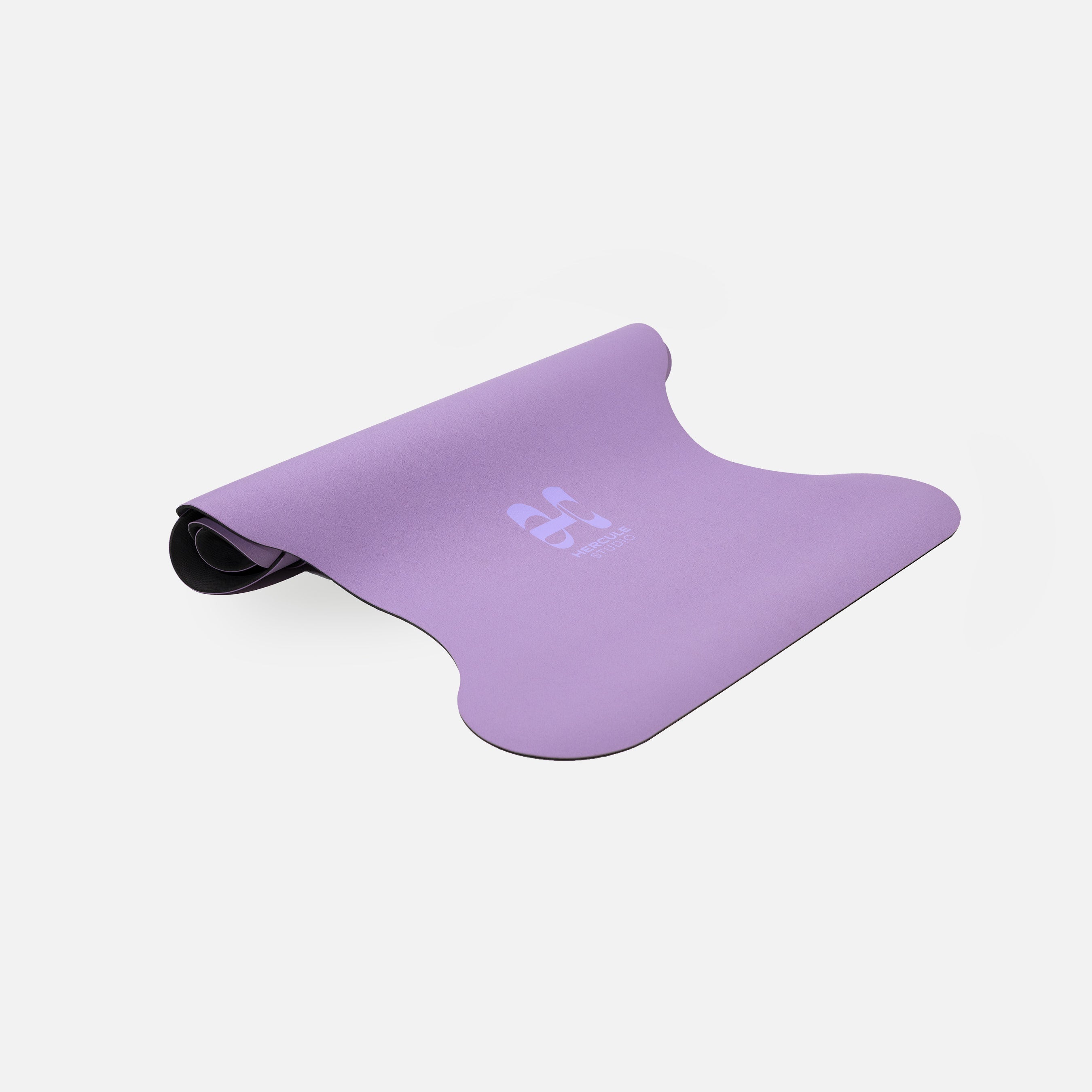 Tapis de sol pour le yoga de la marque hercule studio modèle mar couleur lavande packshot semi roulé