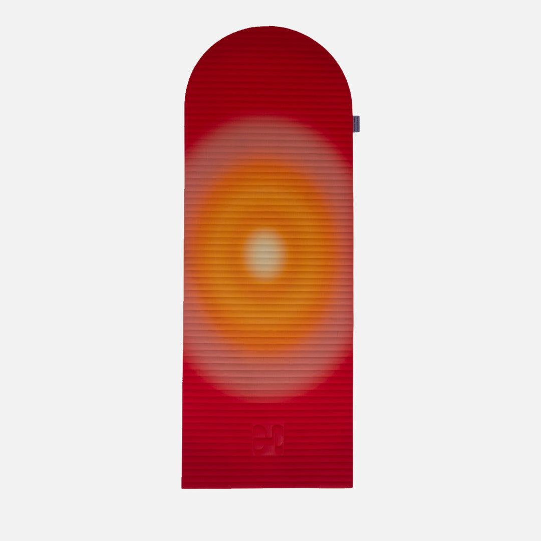 Tapis de sol pour le fitness le yoga et le pilates de la marque hercule studio et uchronia modèle archy imprimé summer packshot déplié