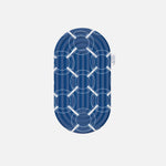 Hercule Studio Galé comfort pad – blue monogram portable 3-in-1 mini mat – ideal for knees, elbows, glutes, Pilates or Reformer, durable French design, unrolled view