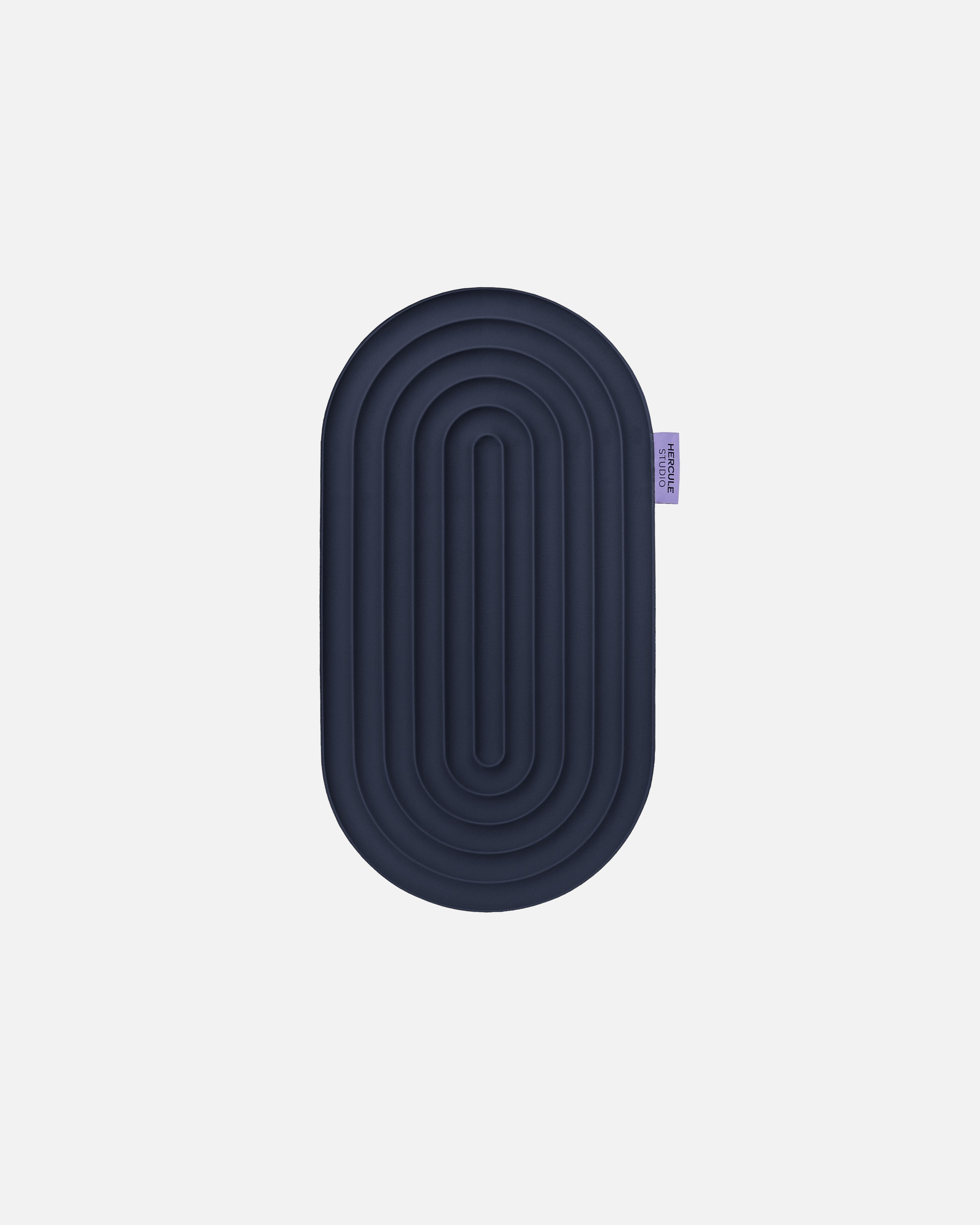 Pad de confort Galé Hercule Studio – mini tapis nomade 3‑en‑1 bleu nuit (navy) – idéal pour genoux, coudes, fessiers, Pilates ou Reformer, design français durable, vue dépliée