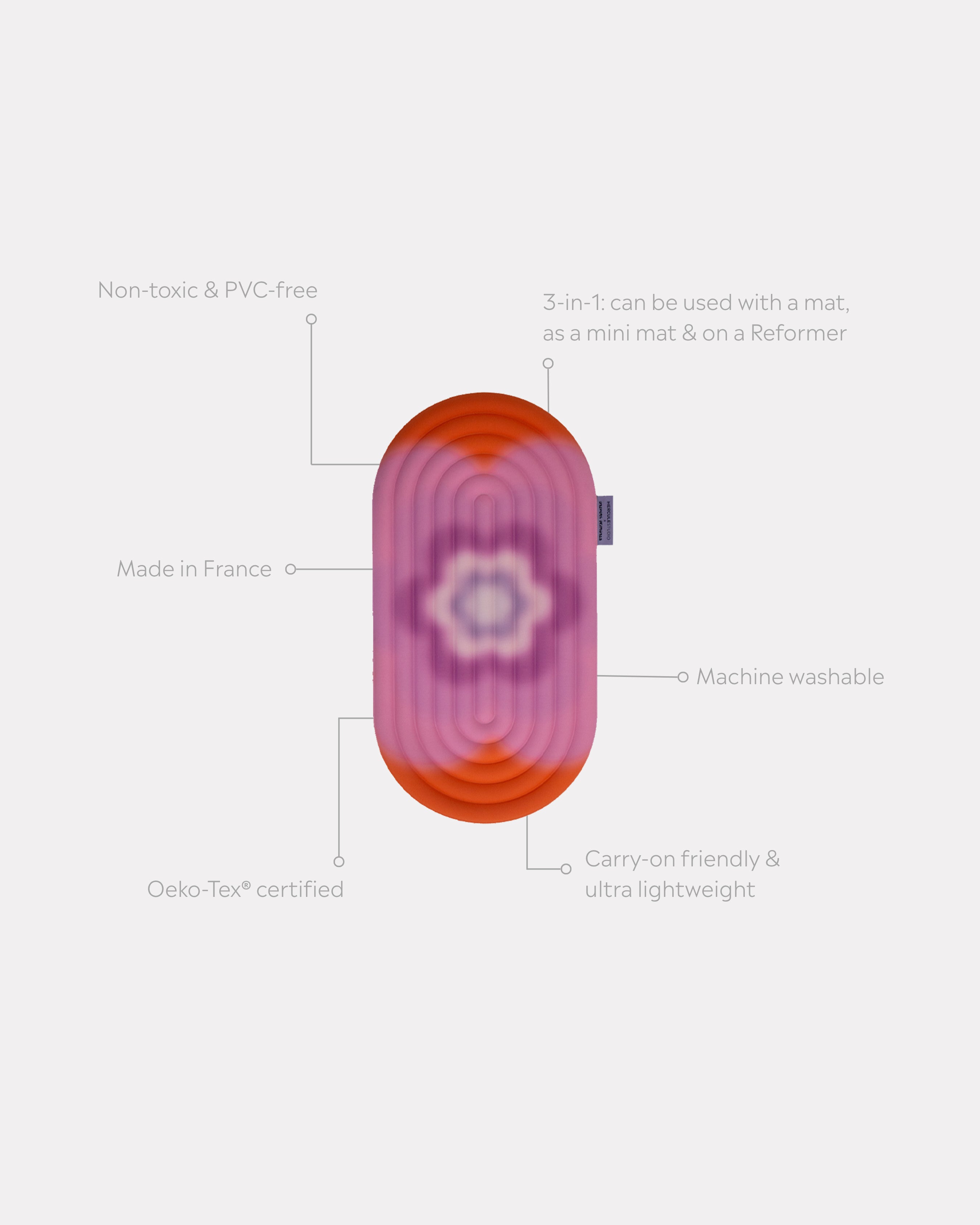 Mini tapis de sol pad de confort de la marque hercule studio modèle galé couleur spring packshot déplié avec éléments de réassurance