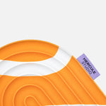 Mini tapis de sol pad de confort de la marque hercule studio modèle galé imprimé bari couleur orange pop packshot zoomé
