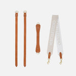 Sangle de transport pour tapis d'exercice modèle soca couleur beige et camel packshot visuel global des éléments