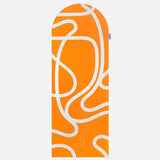 Tapis de sol pour le fitness le yoga et le pilates de la marque hercule studio modèle archy couleur imprimé bari orange pop packshot déplié