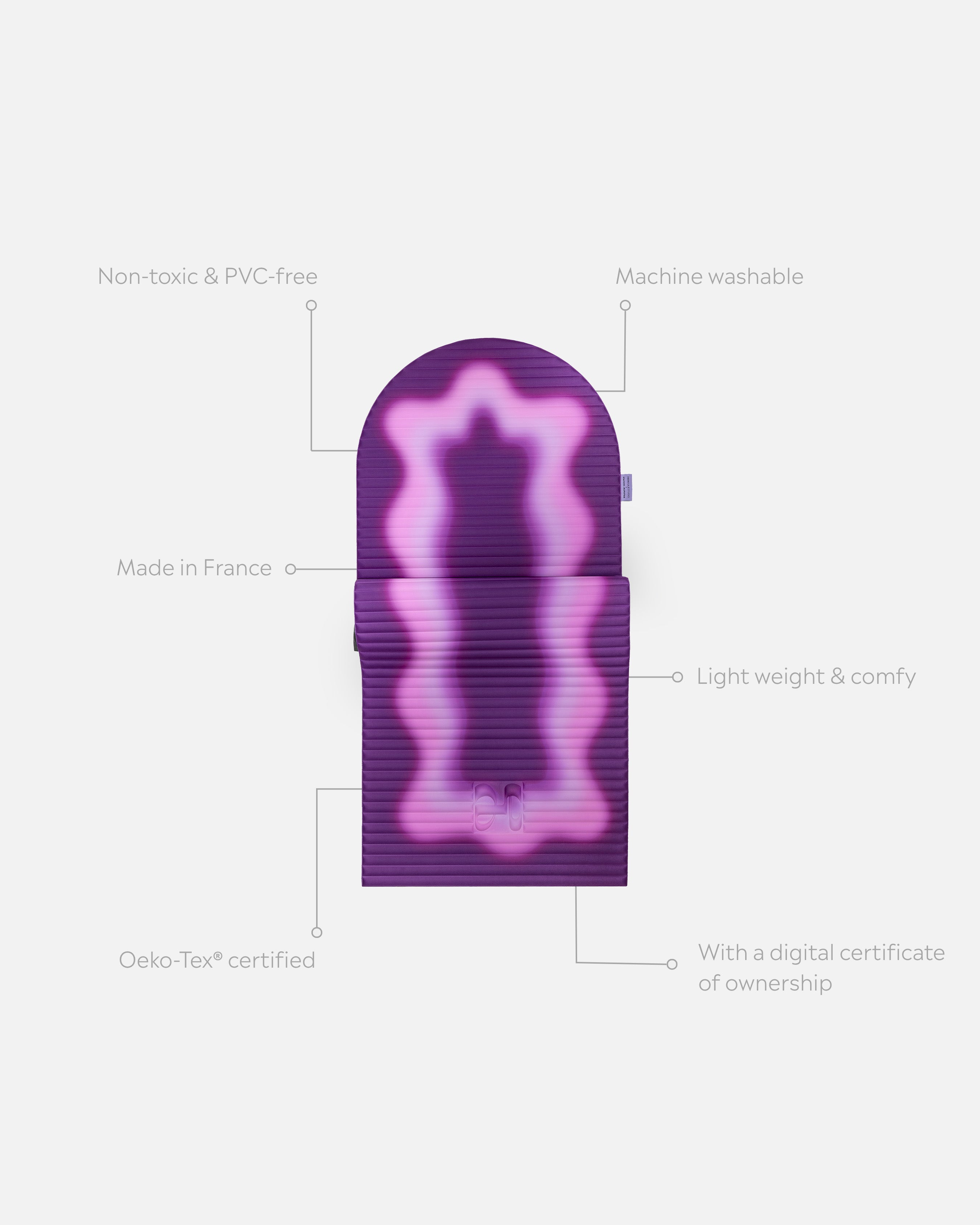 Tapis de sol pour le fitness le yoga et le pilates de la marque hercule studio modèle archy couleur winter packshot semi déplié avec éléments de réassurance