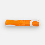 Tapis de sol pour le fitness le yoga et le pilates de la marque hercule studio modèle archy couleur imprimé bari orange pop packshot roulé