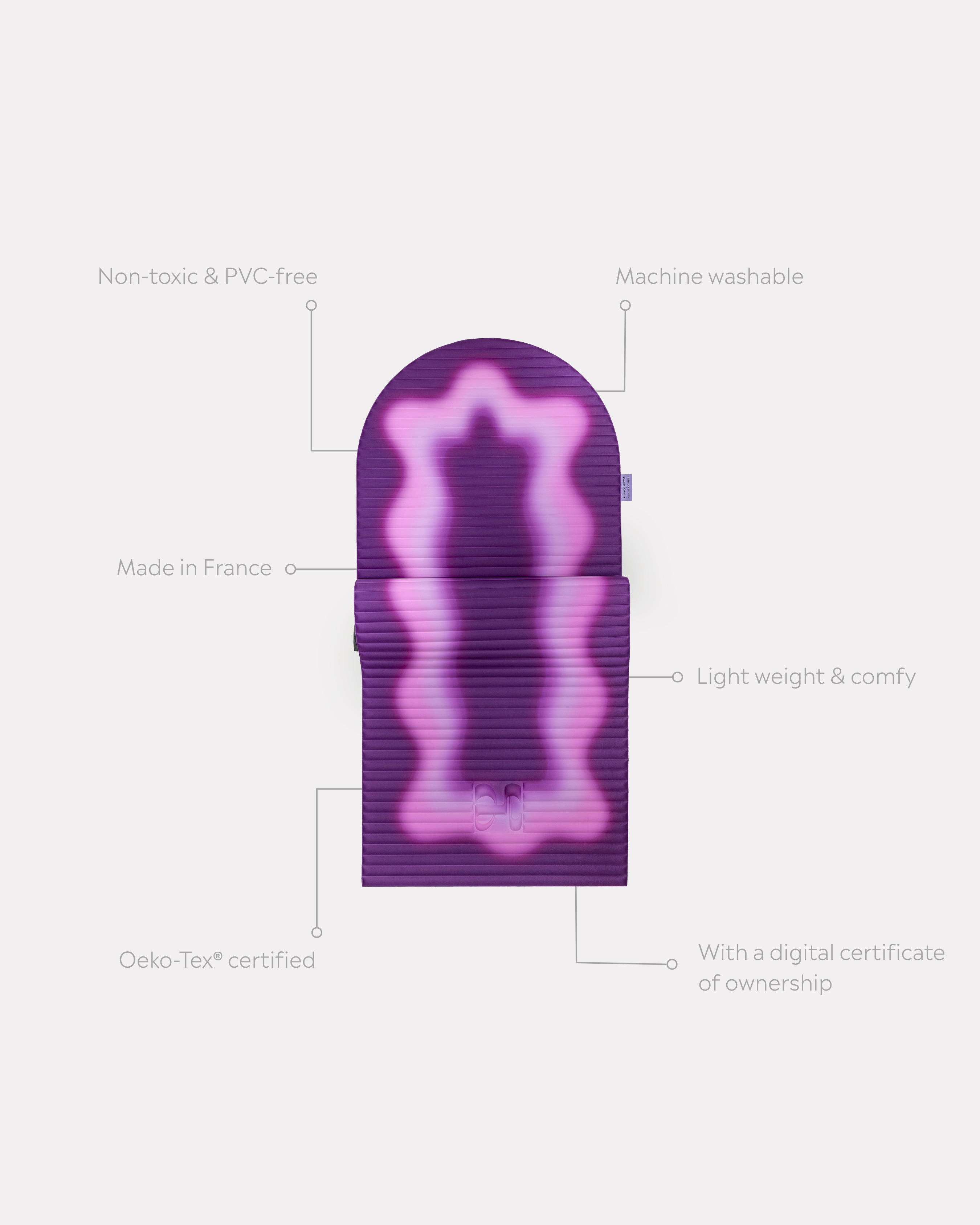 Tapis de sol pour le fitness le yoga et le pilates de la marque hercule studio modèle archy couleur winter packshot semi déplié avec éléments de réassurance