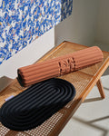 Hercule Studio Archy Terracotta Fitness Mat and 3-in-1 “Pad Galé” Mini Exercise Mat in Outrenoir, machine-washable mat for Pilates and low-impact workouts
