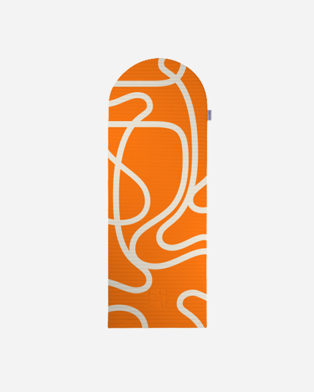 Tapis de sol pour le fitness le yoga et le pilates de la marque hercule studio modèle archy couleur imprimé bari orange pop packshot déplié