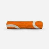 Tapis de sol pour le fitness le yoga et le pilates de la marque hercule studio modèle archy couleur imprimé bari orange pop packshot roulé