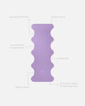 Mar Lavender Hercule Studio yoga mat unrolled with visual markers, natural rubber PVC-free, strong grip and durable wavy design