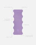 Mar Lavender Hercule Studio yoga mat unrolled with visual markers, natural rubber PVC-free, strong grip and durable wavy design