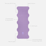 Mar Lavender Hercule Studio yoga mat unrolled with visual markers, natural rubber PVC-free, strong grip and durable wavy design