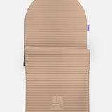 Hercule Studio Archy beige (Dune) arch-shaped sport mat, durable Made in France design mat for fitness, Pilates and stretching, half unrolled view