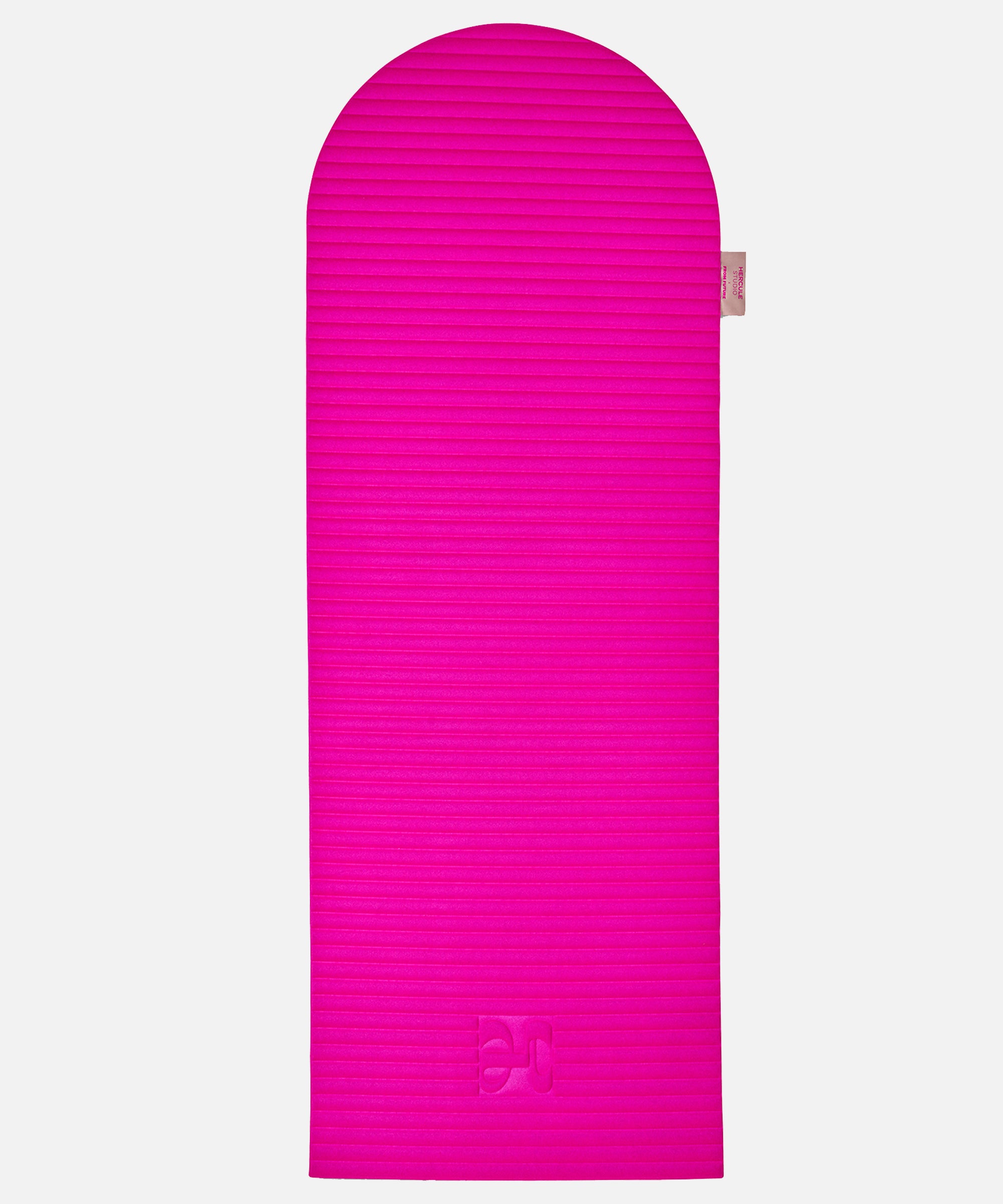 Hercule Studio x From Future Candy Pink Limited Edition Fitness Mat, 100% fuchsia pink cashmere fitness mat, innovative and premium design for Pilates, gym workouts, and stretching, unfolded view