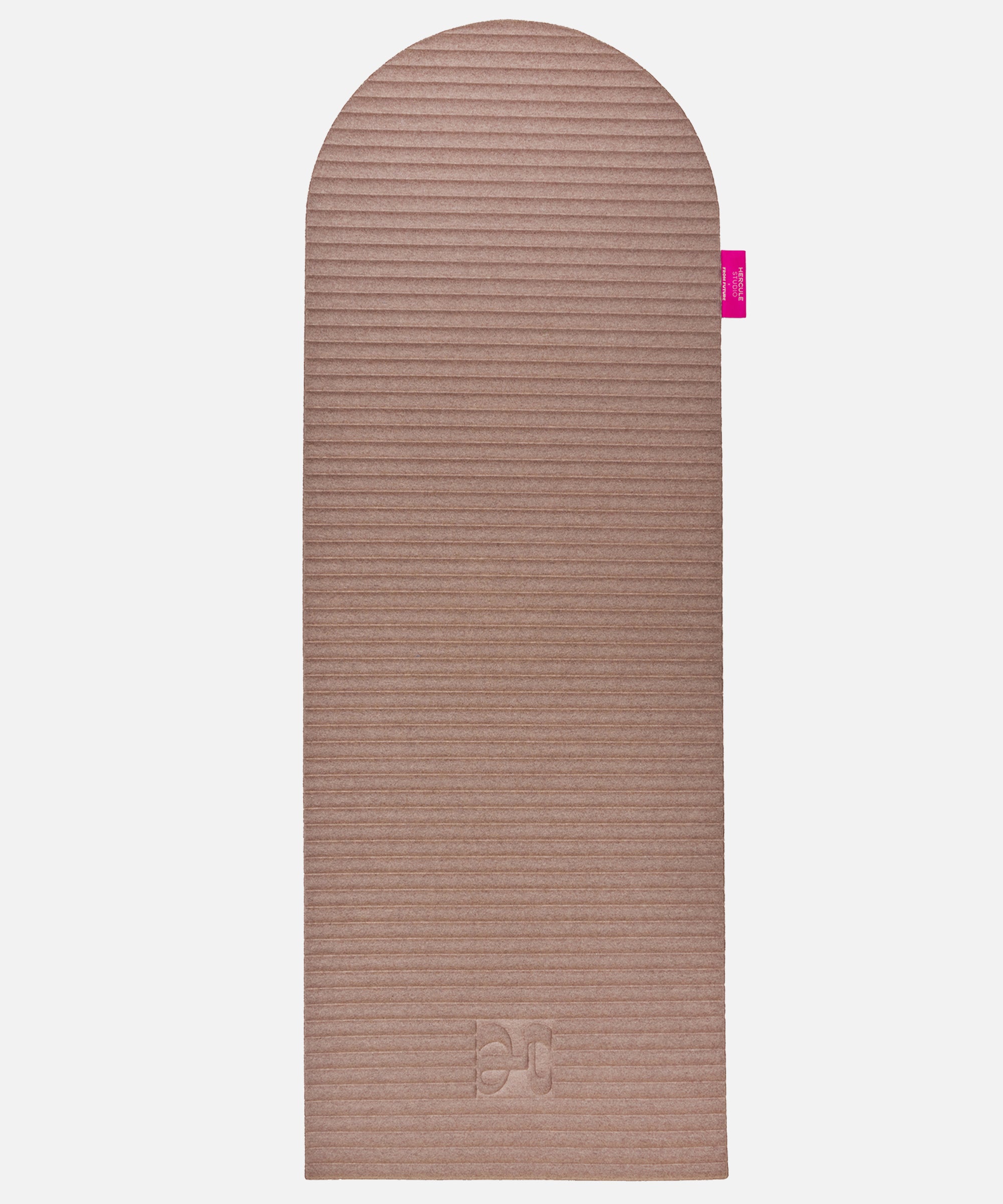 Hercule Studio x From Future Sandy Brown Limited Edition Exercise Mat, 100% beige cashmere fitness mat, innovative and premium design for Pilates, gym workouts, and stretching, shown unfolded