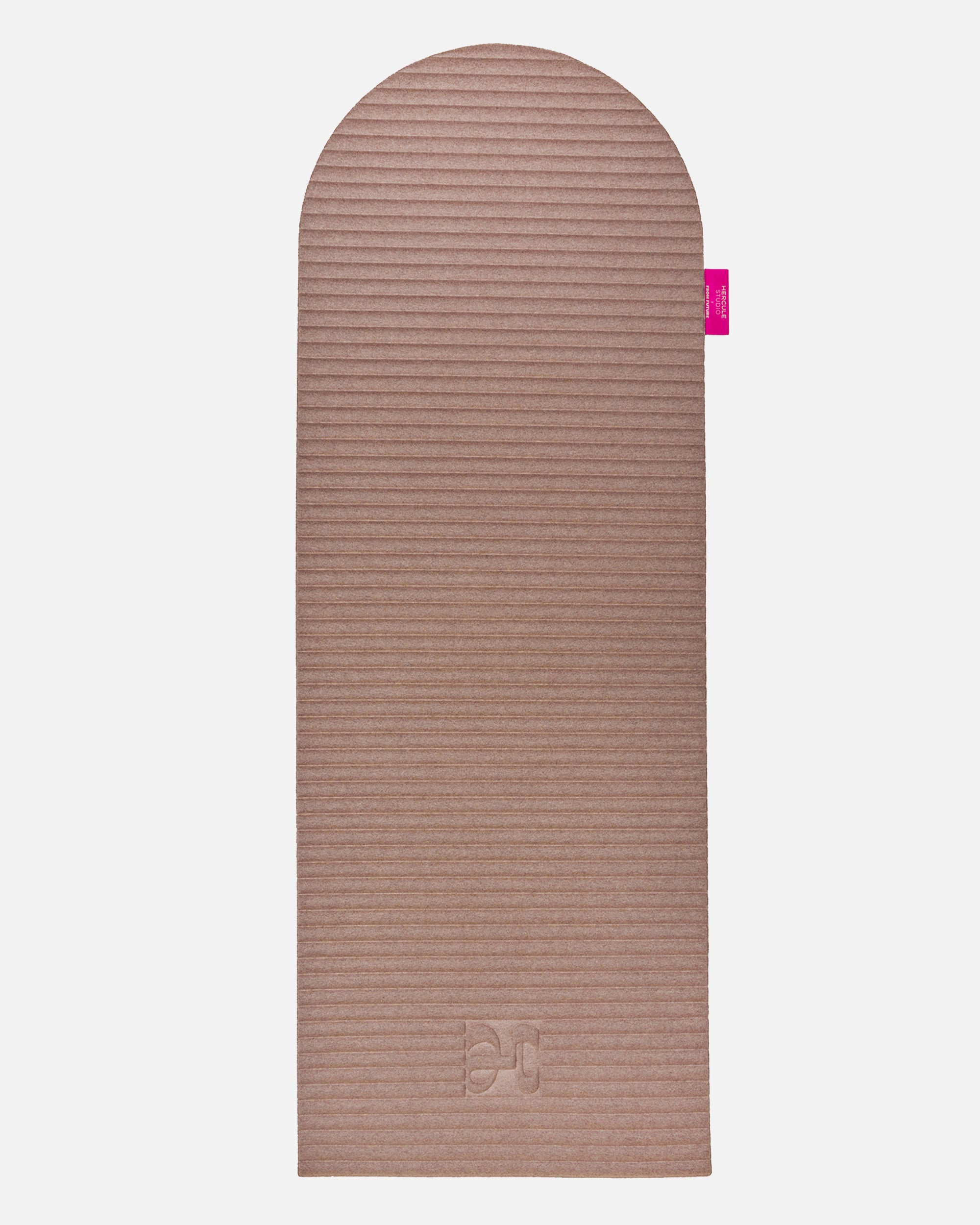 Hercule Studio x From Future Sandy Brown Limited Edition Exercise Mat, 100% beige cashmere fitness mat, innovative and premium design for Pilates, gym workouts, and stretching, shown unfolded