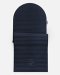 Hercule Studio Archy navy arch-shaped sport mat, durable premium Made in France design mat for fitness, Pilates and stretching, half unrolled view