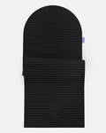 Hercule Studio Archy Midnight Black arch-shaped sport mat, durable premium Made in France design mat for fitness, Pilates and stretching, half unrolled view