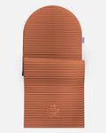 Hercule Studio Archy terracotta arch-shaped sport mat, durable premium Made in France exercise mat for fitness, Pilates and stretching, half unrolled view