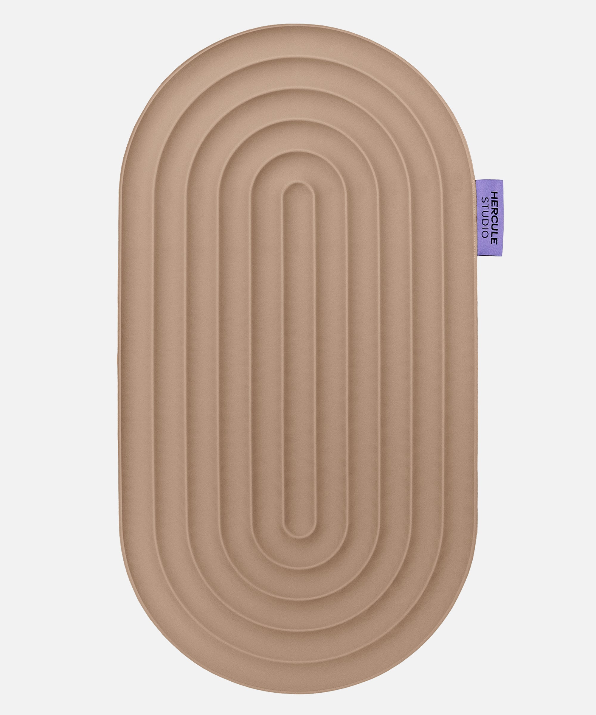 Hercule Studio Galé comfort pad – beige (Dune) portable 3-in-1 mini mat – support for sensitive areas: knees, elbows, glutes, Pilates Reformer compatible, durable design made in France, unrolled view