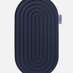 Hercule Studio Galé comfort pad – navy blue portable 3-in-1 mini mat – ideal for knees, elbows, glutes, Pilates or Reformer, durable French design, unrolled view