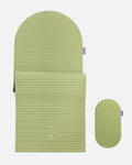 Hercule Studio pistachio green comfort bundle pairing the ergonomic Archy mat with the portable Galé mini mat, bundle designed for comfort in Pilates, yoga and Reformer, responsible French craftsmanship, packshot visual
