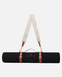 Soca Carrying strap for the Hercule Studio exercise mat, a stylish accessory for yoga, fitness, or Pilates mats, available in beige and camel